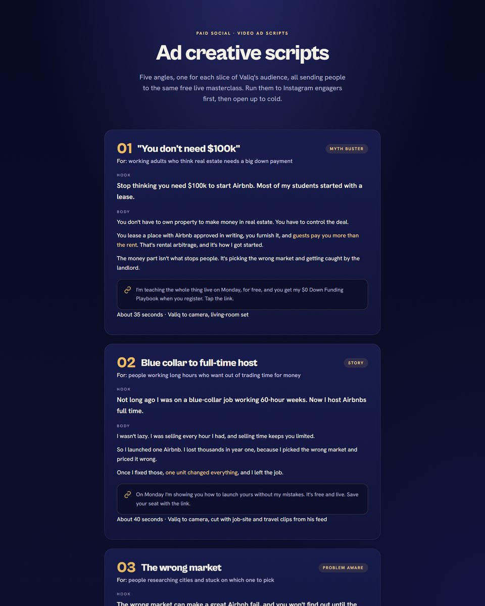 Ad creative scripts preview